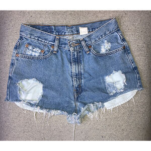 Vintage Levi's Cut Off Jean Denim Micro Shorts Women’s Distressed Daisy Dukes 10